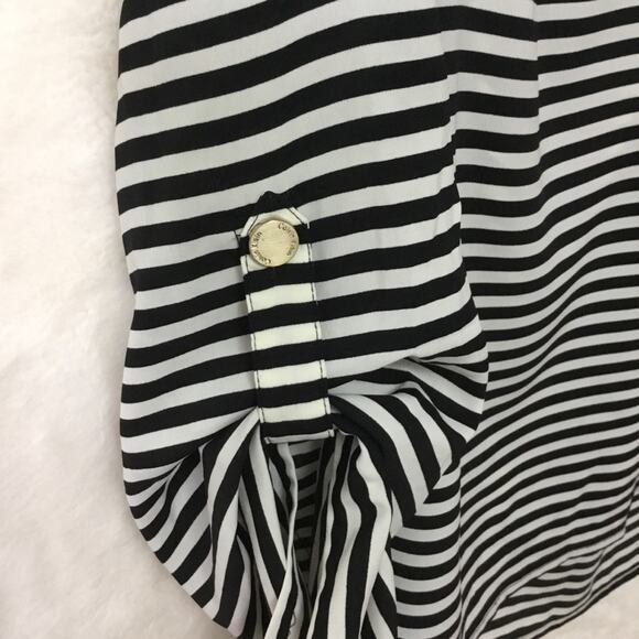 Calvin Klein Black Stripe Long Sleeve Blouse - Picture 3 of 6